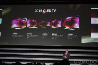 Illustration for article titled LG's Got Seven Beautiful New 4K OLED TVs Including a 77-Inch Flexible TV